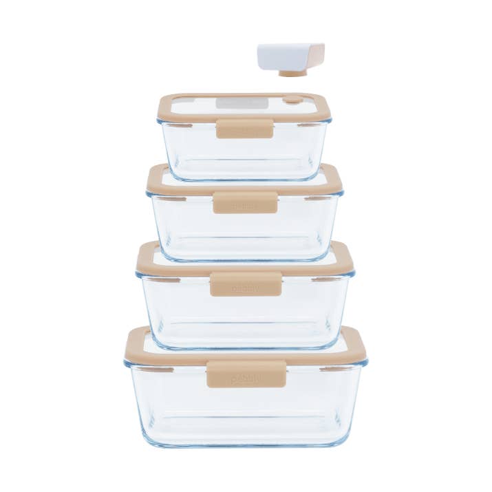 Vacuum Storage Set - 4 Glass Containers for wholesale by Pebbly International