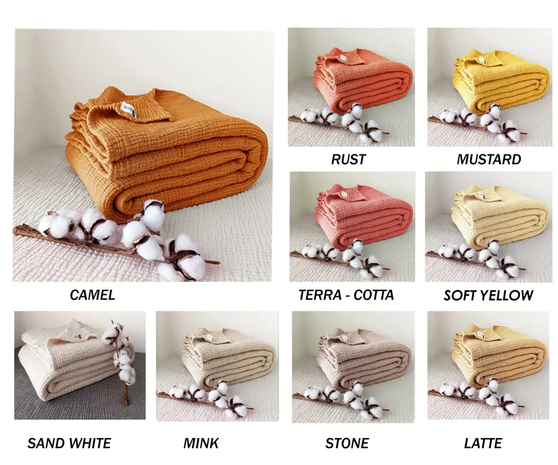 Aseel Buy Good - Wholesale Throw Blanket - Throw blanket Cotton Large Size Camel Color9