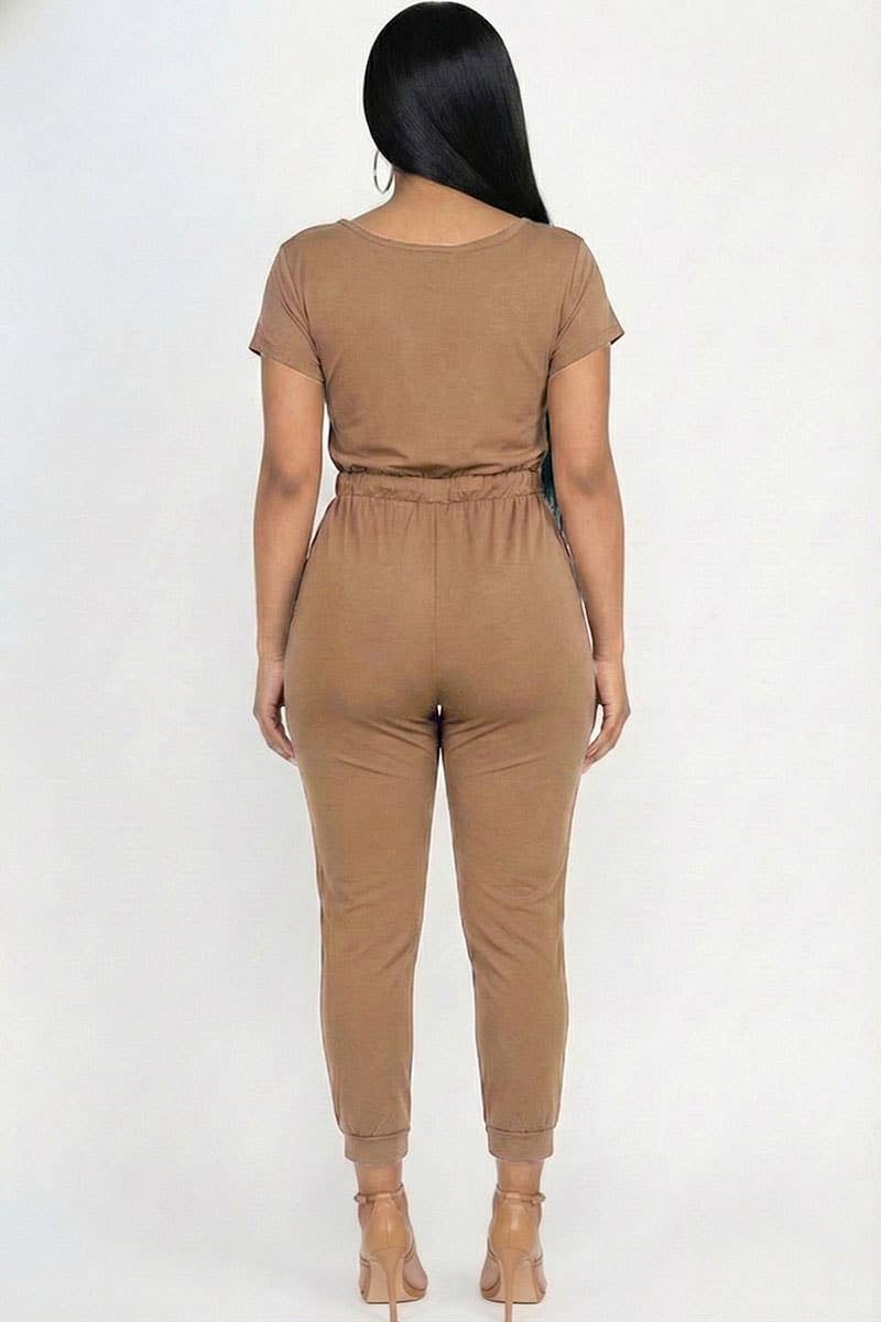 CAPELLA APPAREL - Wholesale Jumpsuit - Women's - Two-way Shoulder Drawstring Jumpsuit12