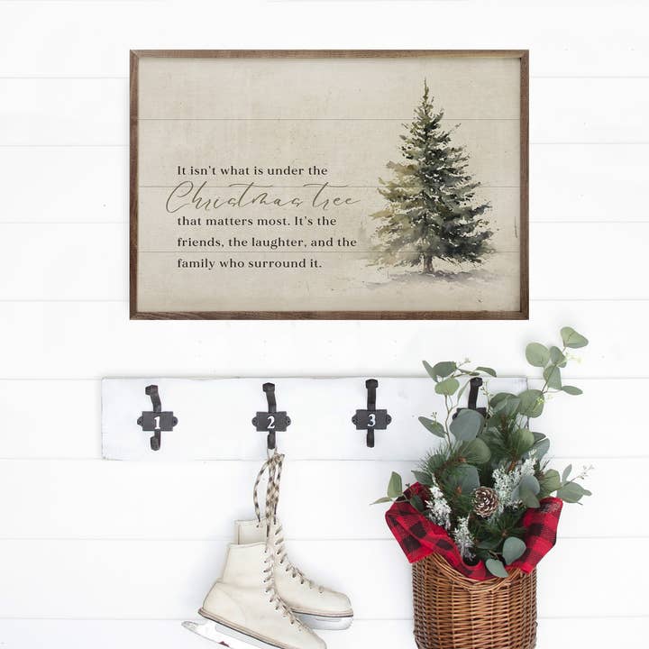 Kendrick Home - Wholesale Wood Wall Art - Under The Christmas Tree