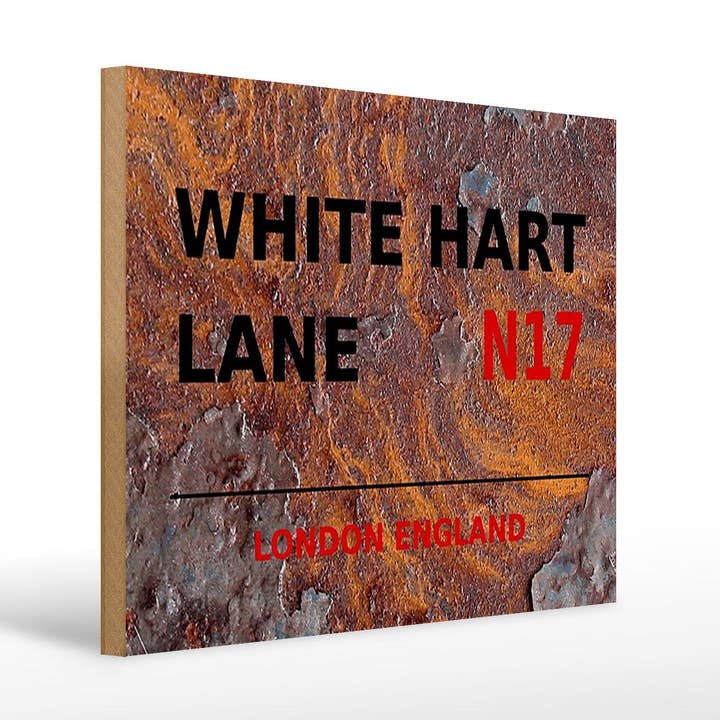 Letrero de madera London 40 x 30 cm England White Hart Lane N17, letrero decorativo para venta al por mayor de Femer