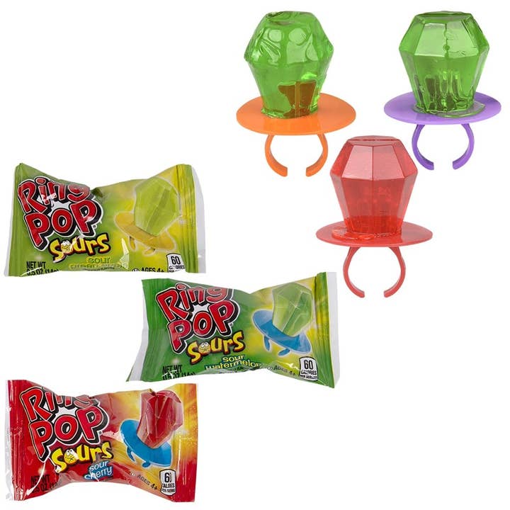 La Luna Bella - Toys - Vente Bonbons durs - Sucette Sour Ring Pop (k) 24 carats 12/12 #3 LLB Candy