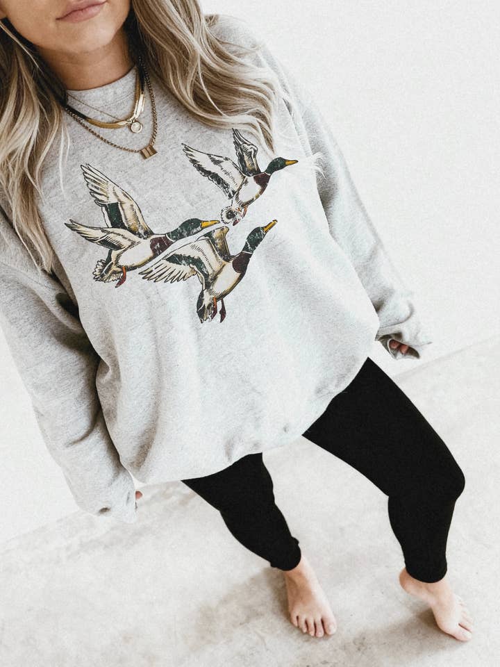 Mallard Ducks Graphic Sweatshirt for wholesale by Salty Babe Threads