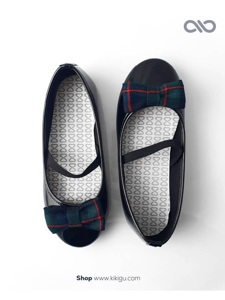 KIKI & GU - Wholesale Shoe Accessories - Kids & Baby - Checkered Bow with Applique for Shoe Decoration3