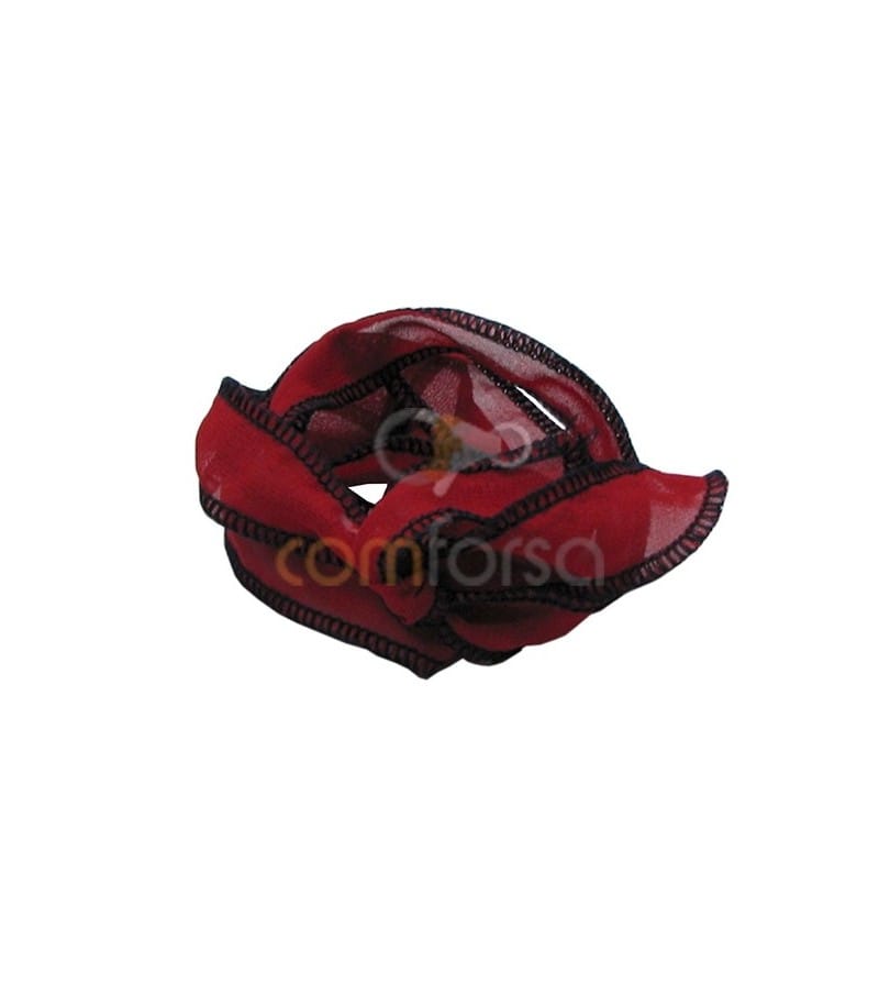 COM FORSA SL - Wholesale Craft Supplies - Natural edged silk ribbon Red & Black 60cm0
