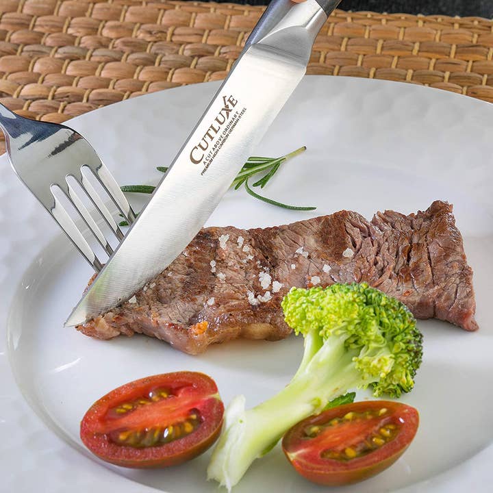 Cutluxe - Wholesale Knife Set - Straight Edge Steak Knives Set | Artisan Series