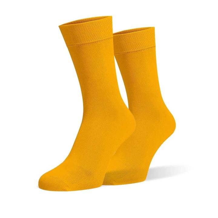 Light Orange Organic Cotton Crew Socks for wholesale by ONESCK
