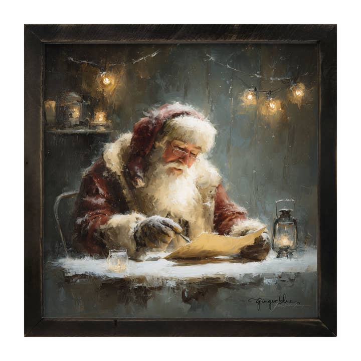 ginger blue - Wholesale Christmas Wall Art - Santa Making his List9