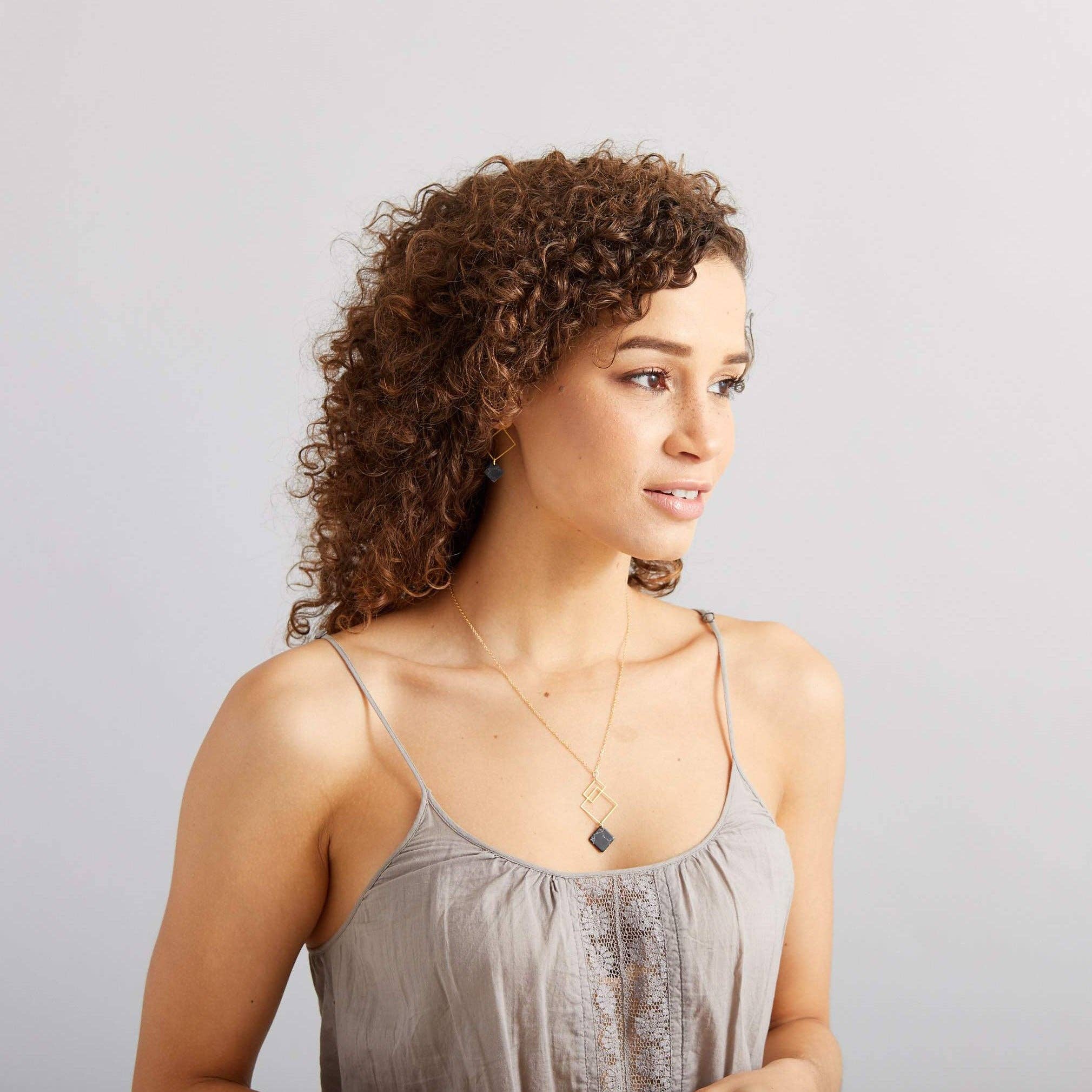 Aviv Jewelry - Wholesale Pendant/Charm Necklace - Ares - Squares Necklace with Howlite3