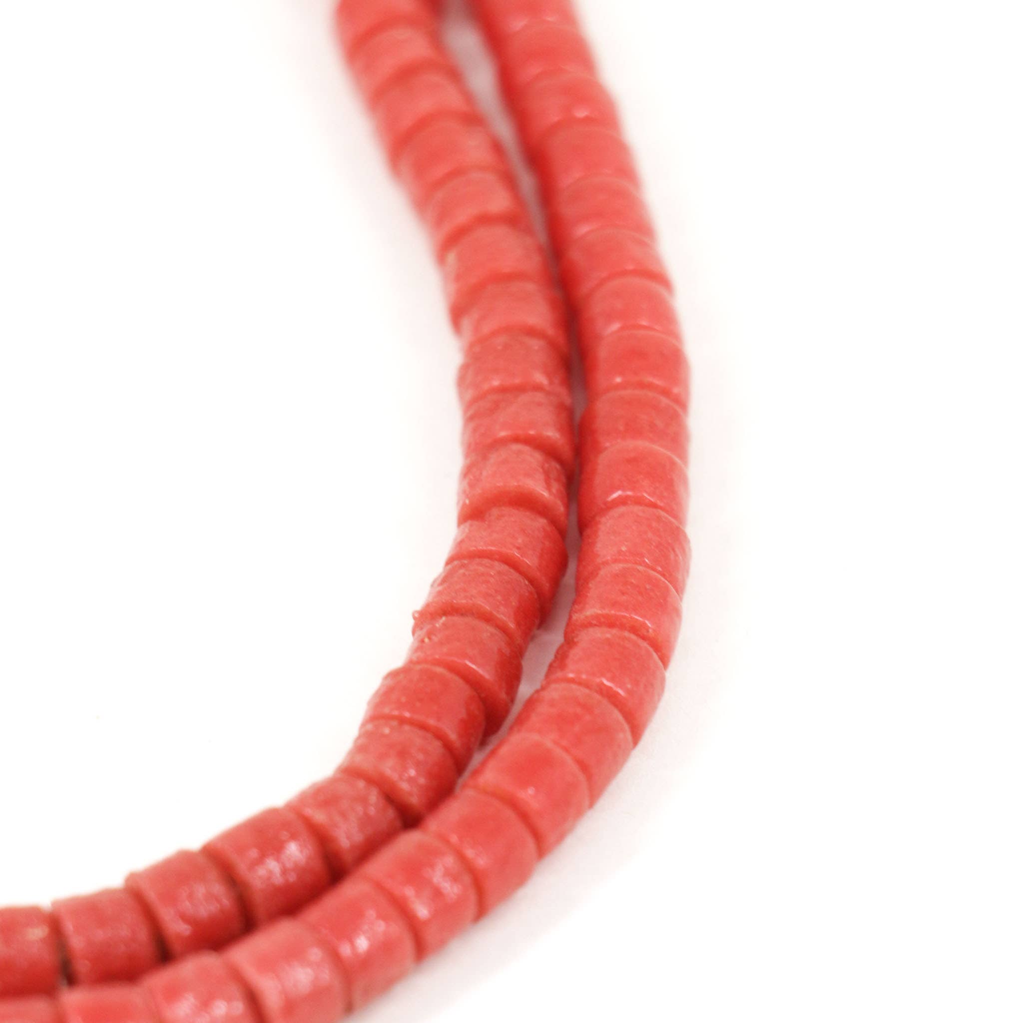Africa Direct - Wholesale Beads - Flat-Ended "Recycled" Powder Glass Red Trade Beads6