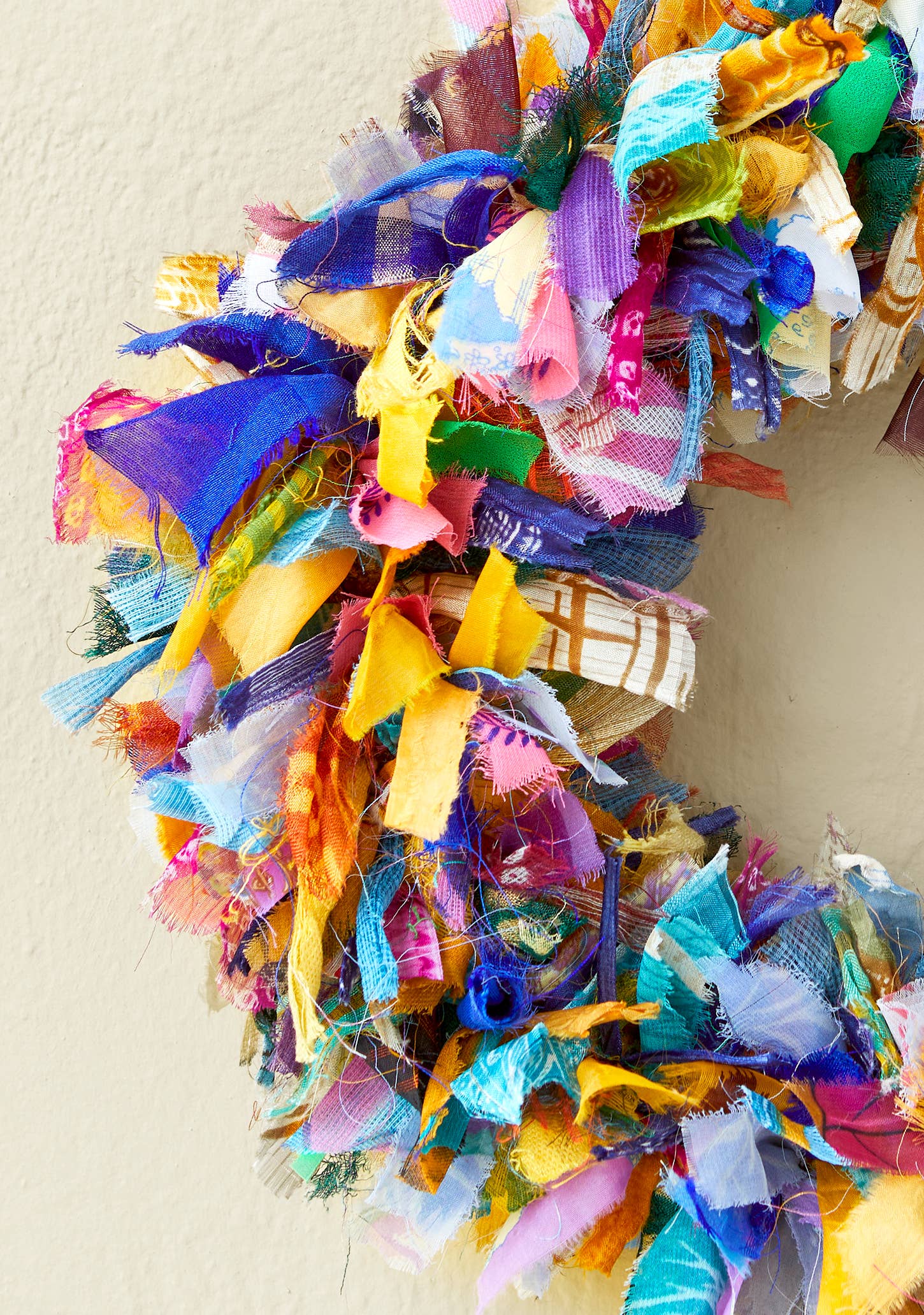 Namaste - Wholesale Wreath - Recycled Sari Wreath - Multicoloured1