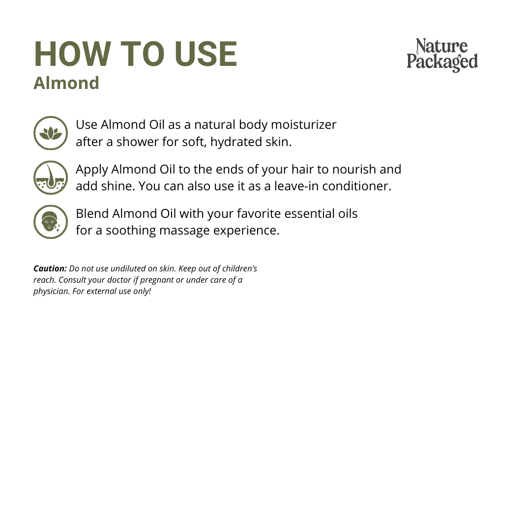 Nature Packaged - Vente Huile pour le bain/corps - Huile de support d'amande 100 % pure - Production directe de la ferme7