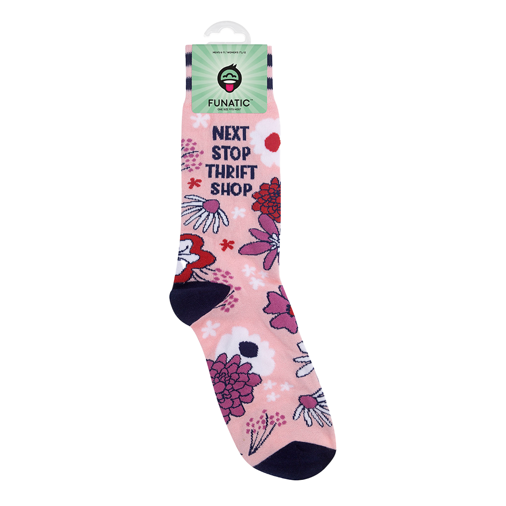 Funatic - About Face Designs - Nice Enough Merch Co – Großhandel Socken - Unisex – Nächster Halt Secondhandladen Socken | Lustig | Funatic5