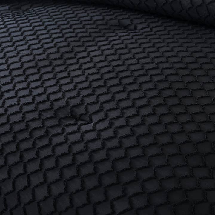 JML - Wholesale Bedding Set - 3 Pcs Jacquard Chic Comforter Set with Pillowcases, Black2