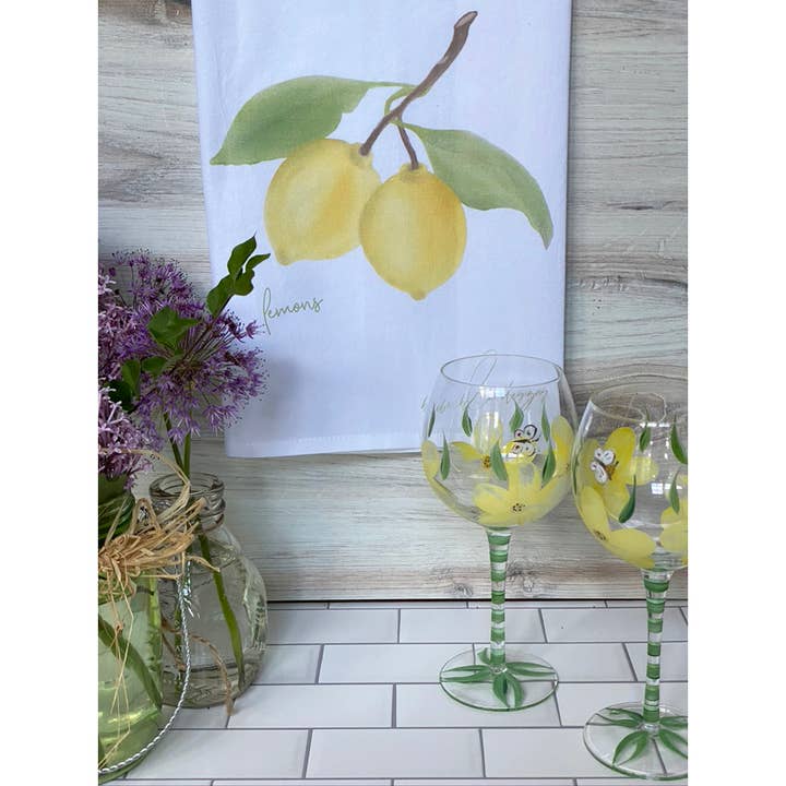 Bebe Blu Designs, LLC - Wholesale Tea Towel - Lemons Tea Towel, Kitchen Decor, Lemon Flour Sack Towel5