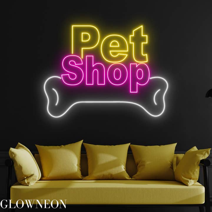 Pet Shop Neon Sign, Pet Clinic Wall Led Sign, Gift For Vet for wholesale by Glow Neon