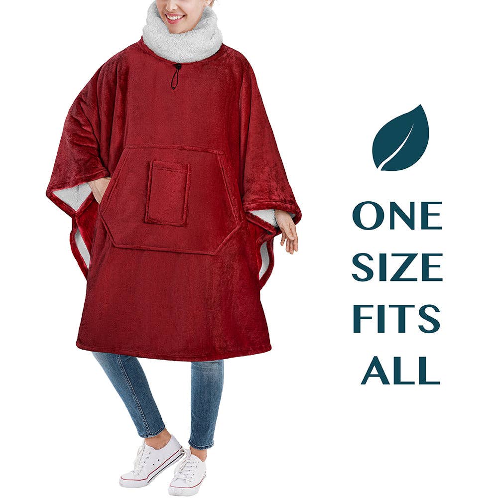 Pavilia - Wholesale Poncho - Women's - Neck Warmer Hooded Poncho Blanket45