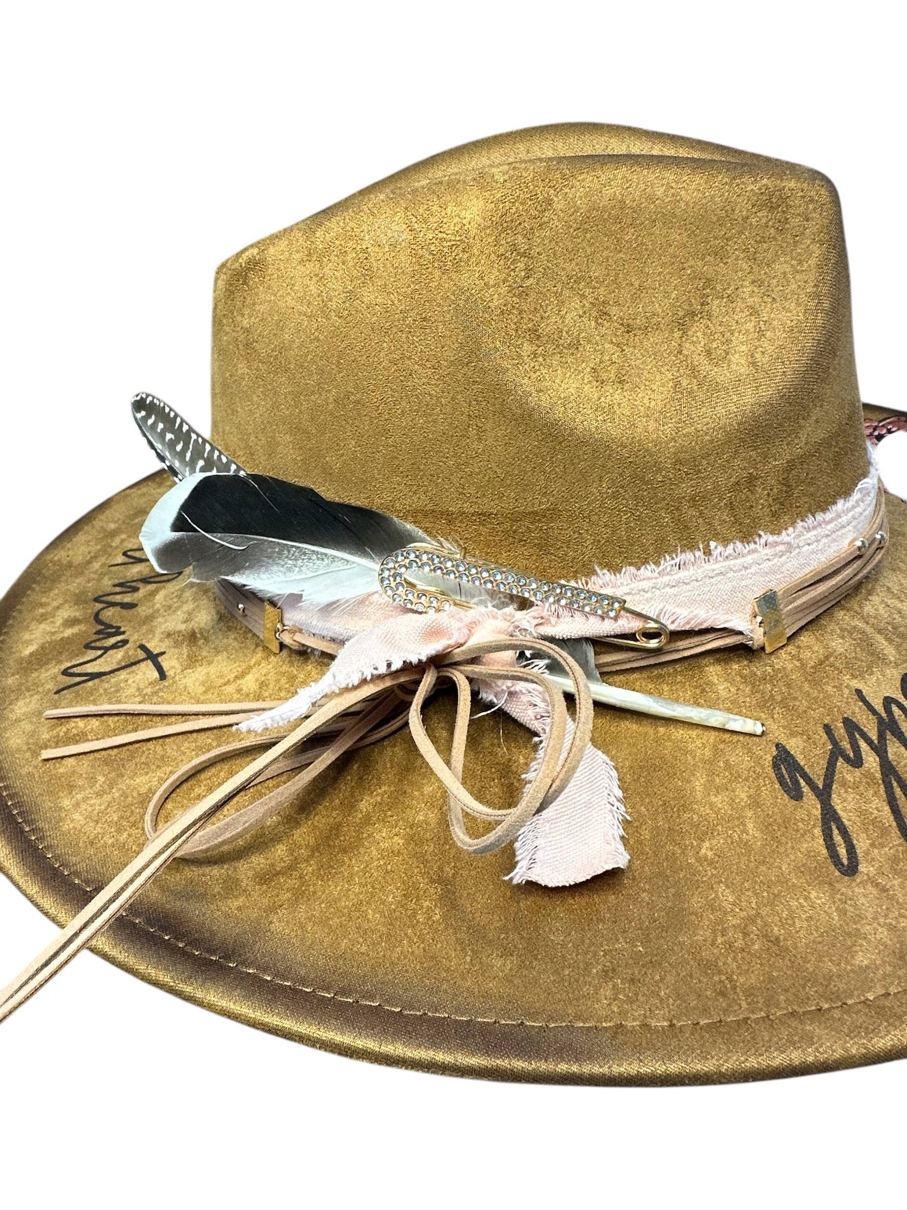 Wild Indigo - Wholesale Fedora - Women's - Gypsy Soul Wild Heart Painted Burnt Hat4