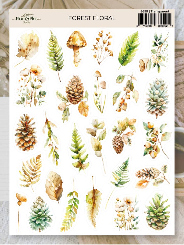 Forest floral | Stickers for wholesale by Plan & Plot Studio