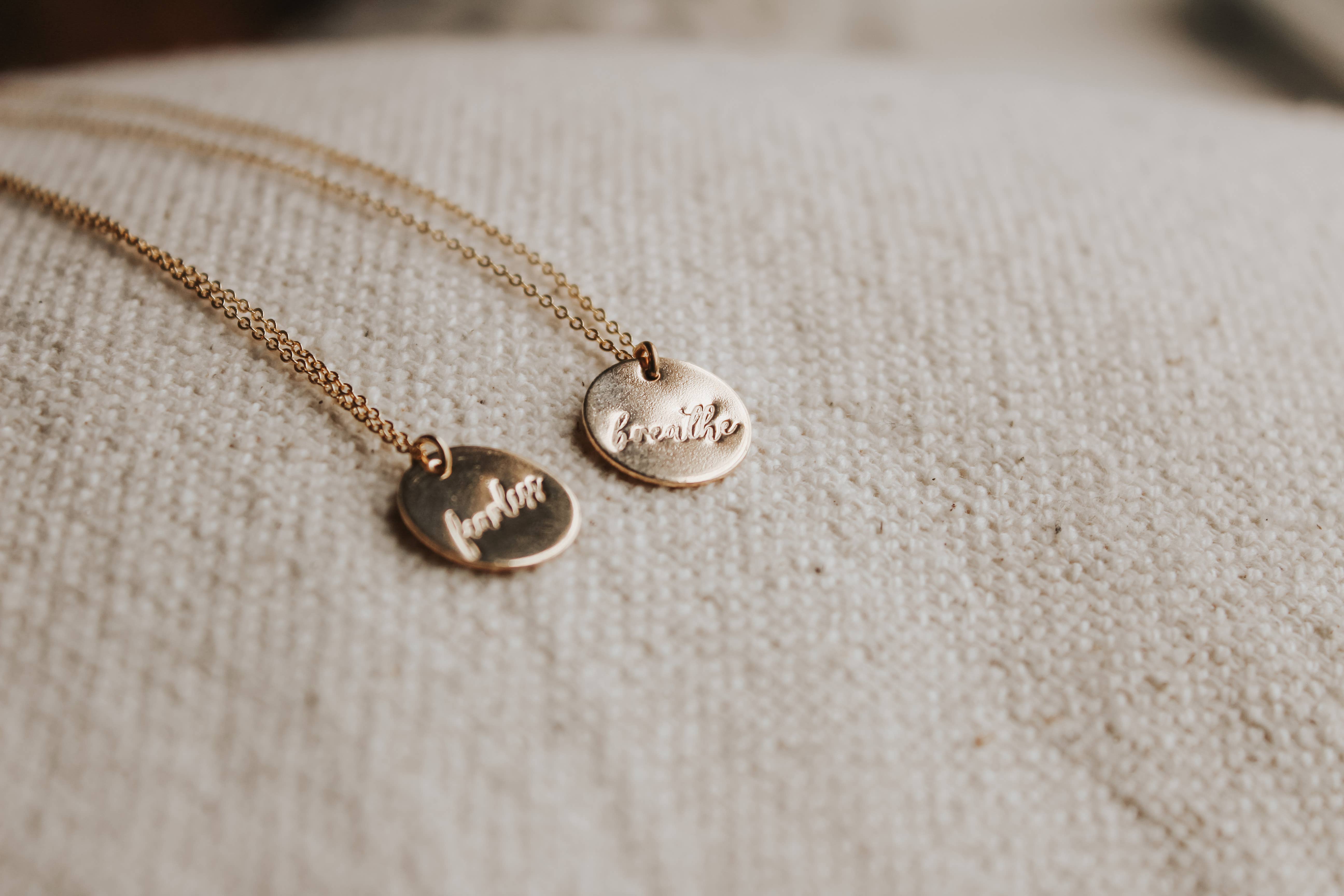 Ever Aster - Wholesale Pendant/Charm Necklace - Breathe Script Necklace5