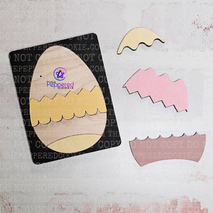 Pop-Out Kit - Easter Egg UNFINISHED for wholesale by The Peppered Cookie