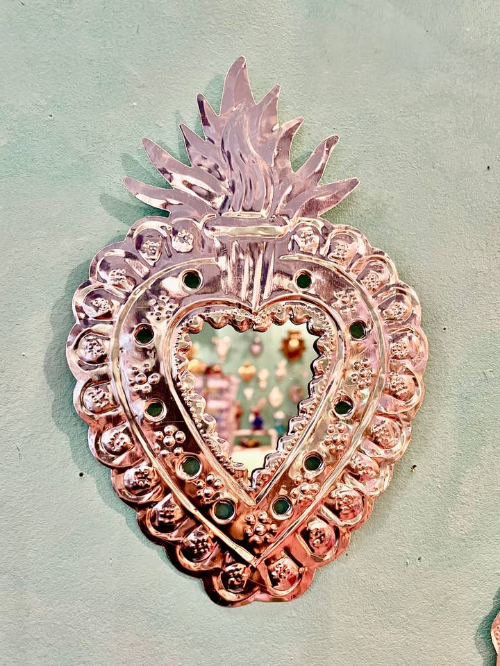 Espelho coração sagrado florido por atacado de Tienda Esquipulas