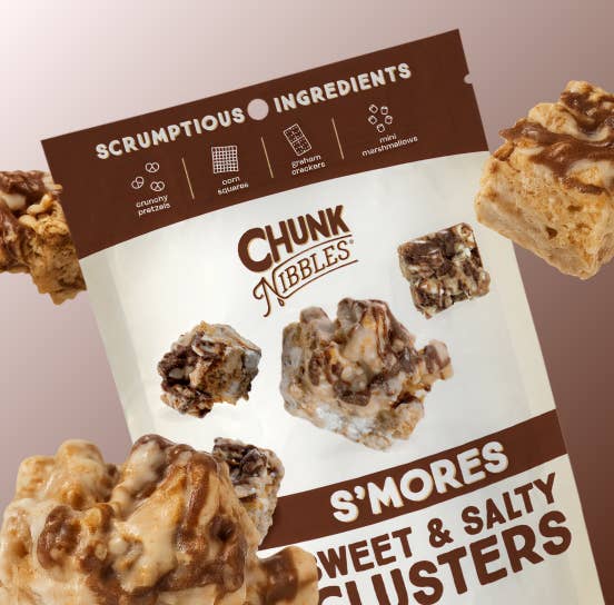 Chunk Nibbles - Wholesale Pretzels - S'mores Chunk Nibbles 4.25oz Pouch1