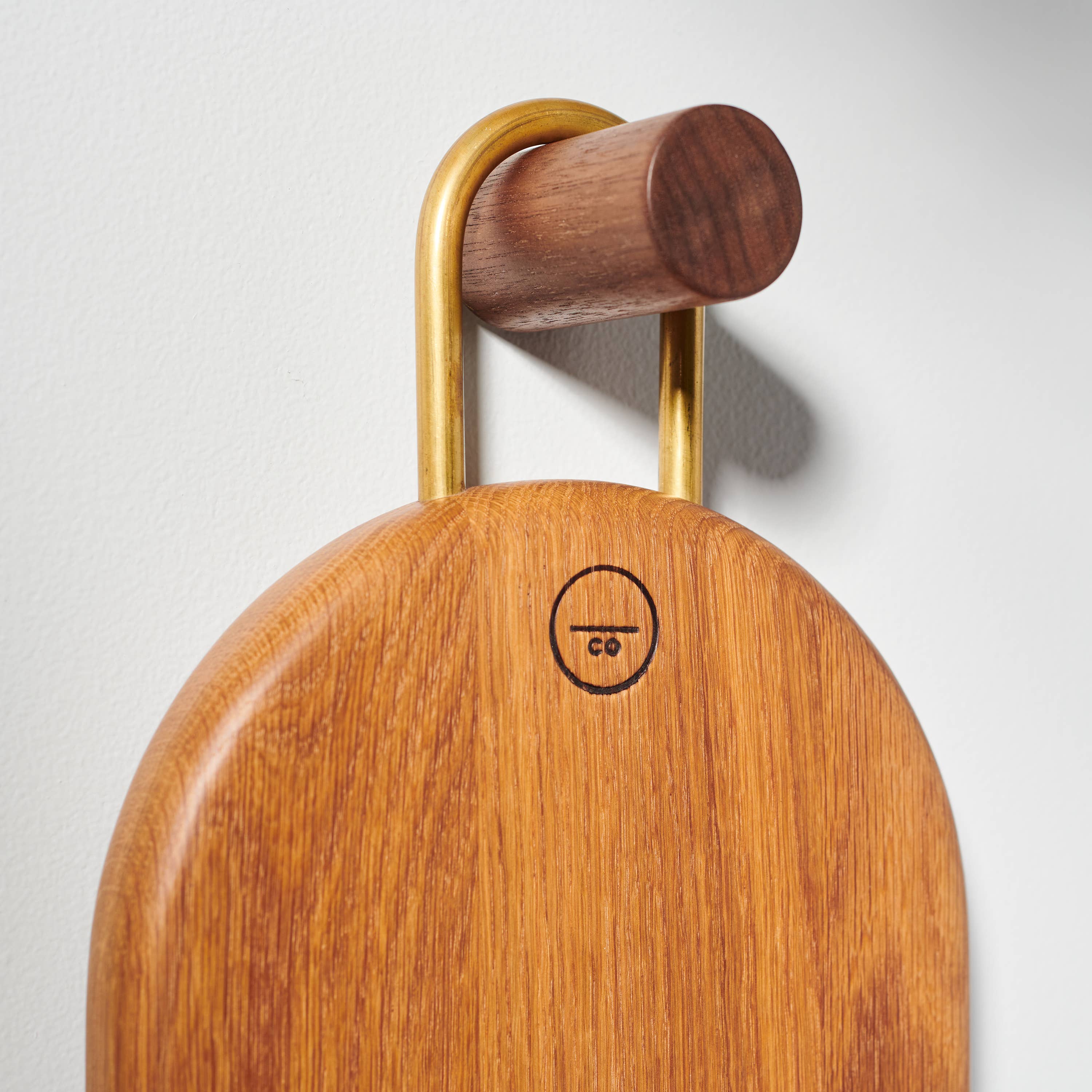 Untitled_Co - Wholesale Serving Tray - Modern Curvy Wood Serving Board with Brass Handle - Kenneth8