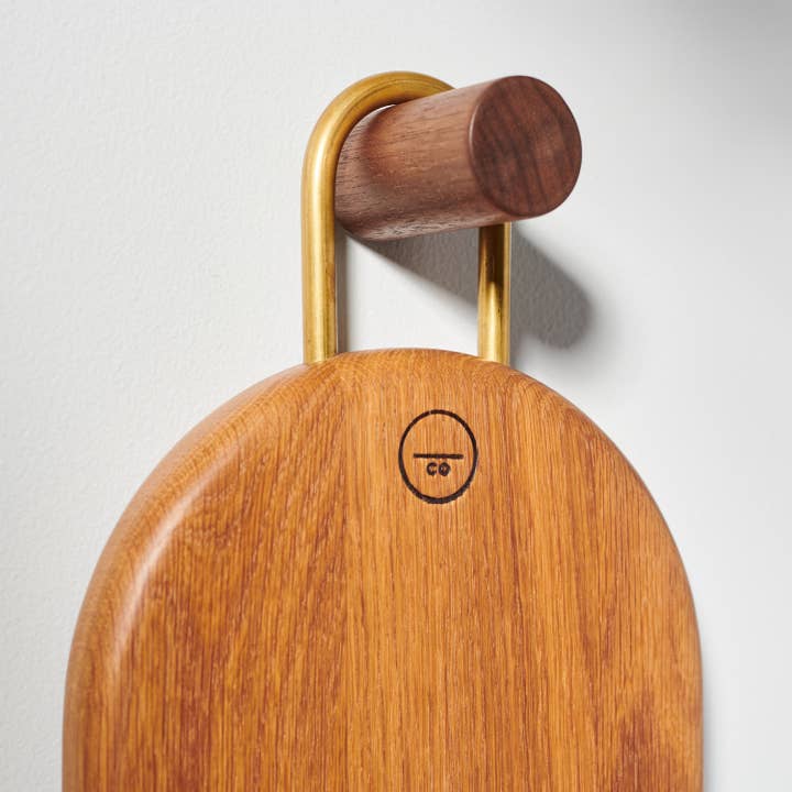 Untitled_Co - Wholesale Serving Tray - Modern Curvy Wood Serving Board with Brass Handle - Kenneth8