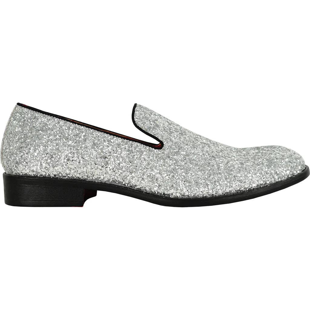 Plata Zapatos de vestir BRAVO PROM-8 para hombre, tipo mocasín, para baile de graduación y boda, color plateado de venta al por mayor en Faire3