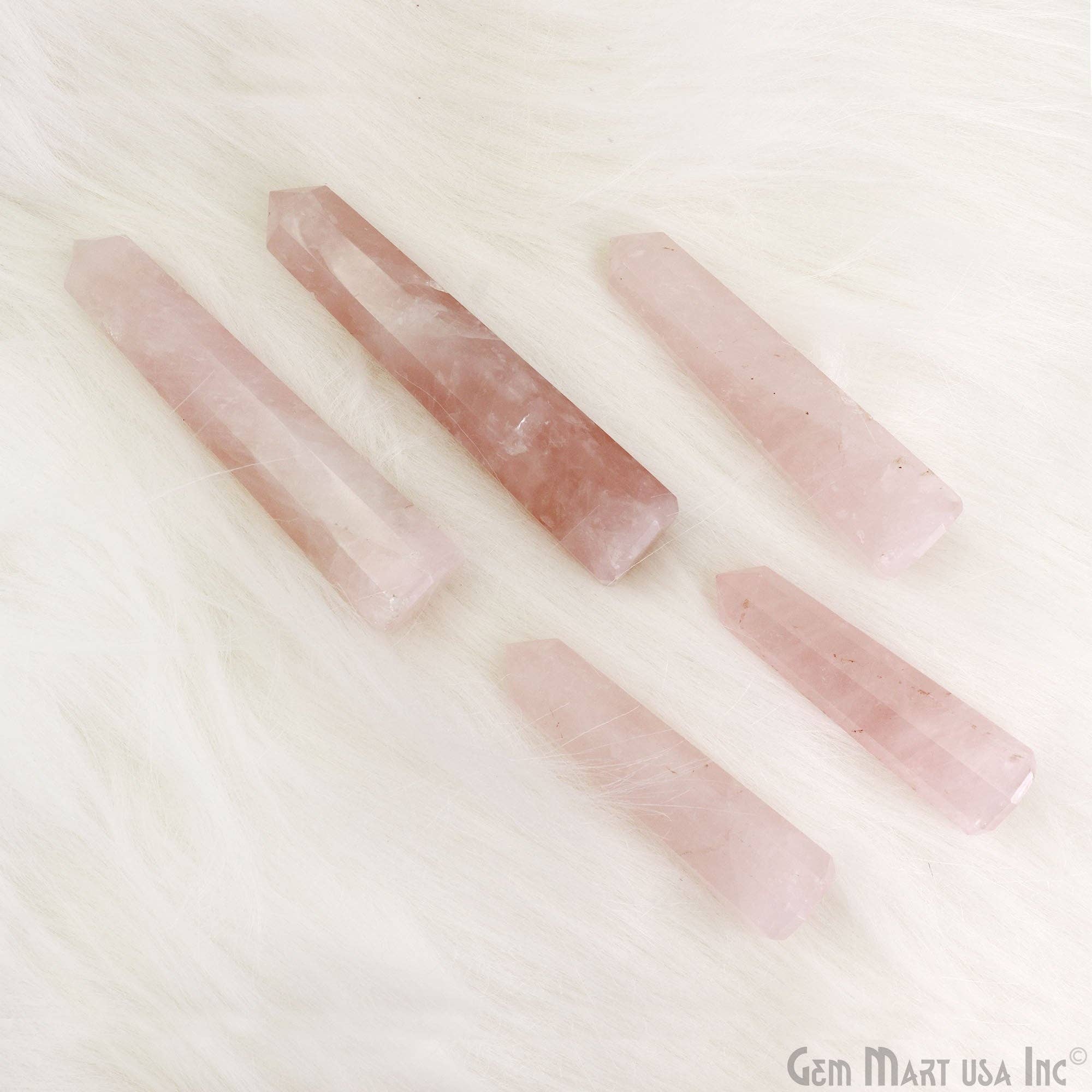 GemMartUSA - Vente Pierre et cristal de spiritualité - Tour de cristal géante en quartz rose, 2 à 3 pouces9