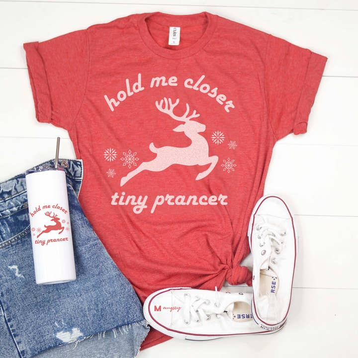 Funny Christmas Shirt Holiday Graphic Tee Tiny Prancer for wholesale by Mugsby