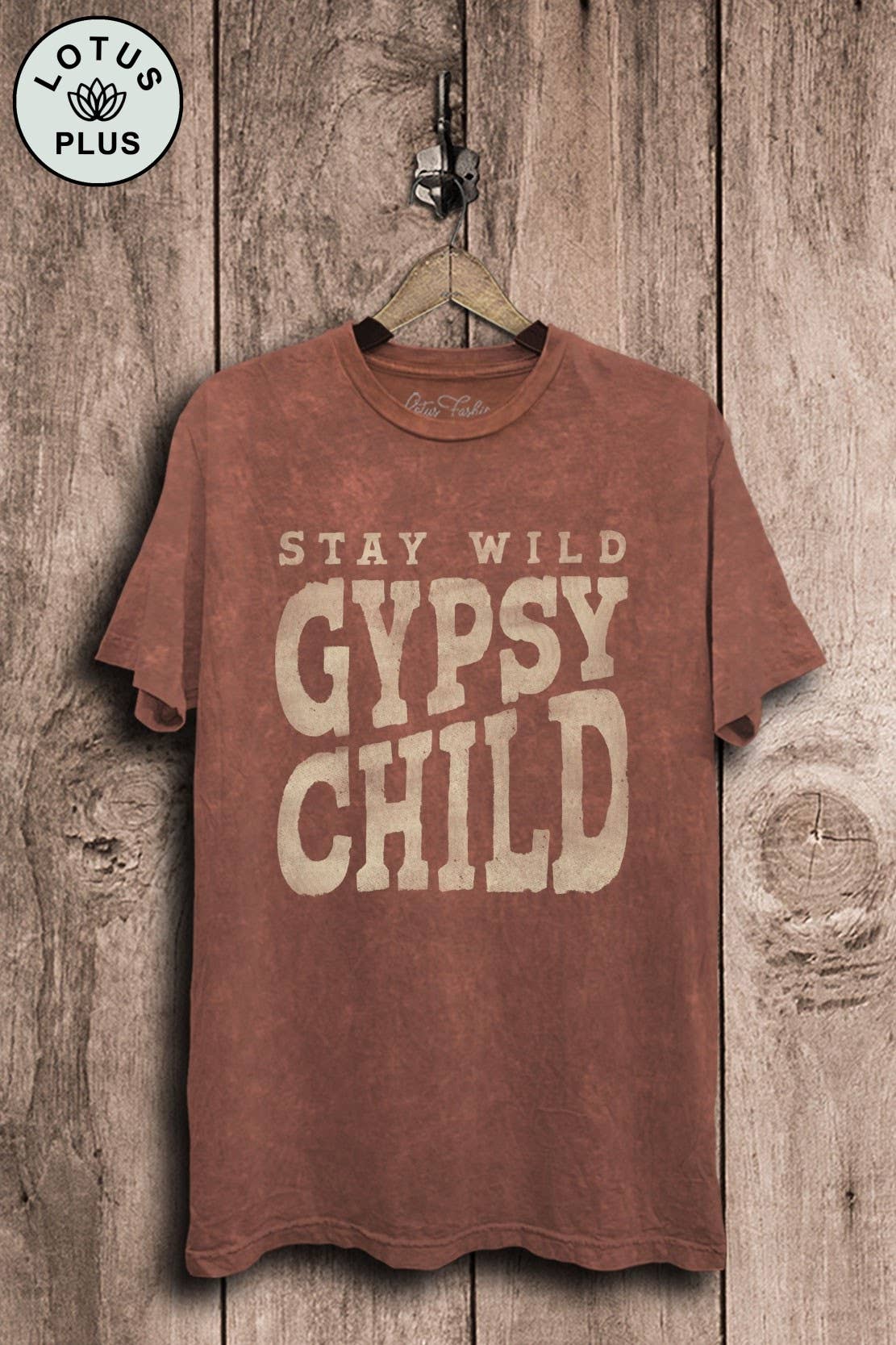 Lotus Fashion Collection - Wholesale Screen Printed T-Shirt - Women's - Stay Wild Gypsy Child Graphic Top1