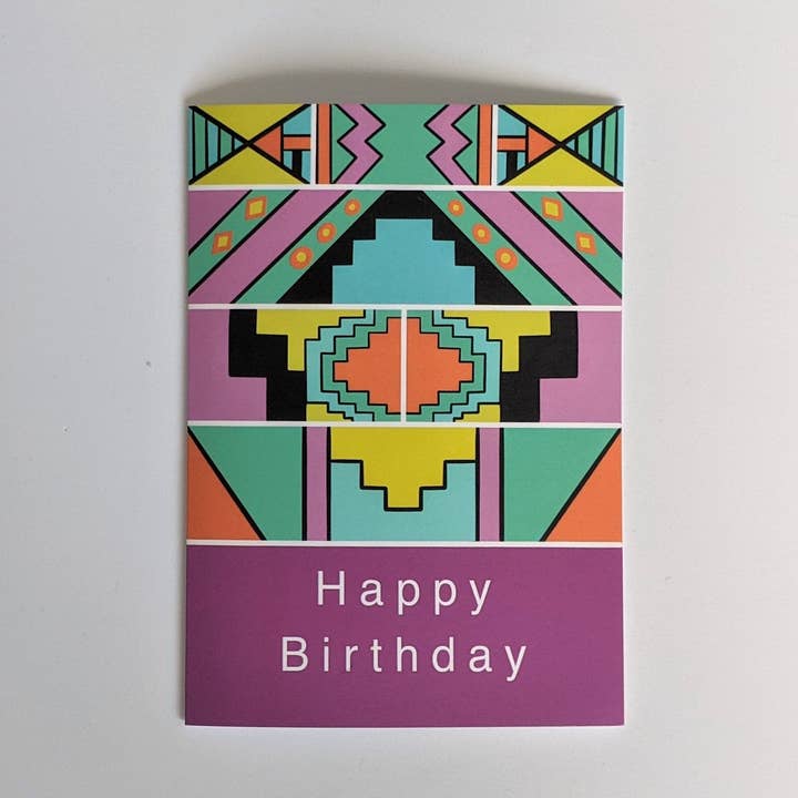 Purple Kente inspirierte Geburtstagskarte für den Großhandel von FNIC designs