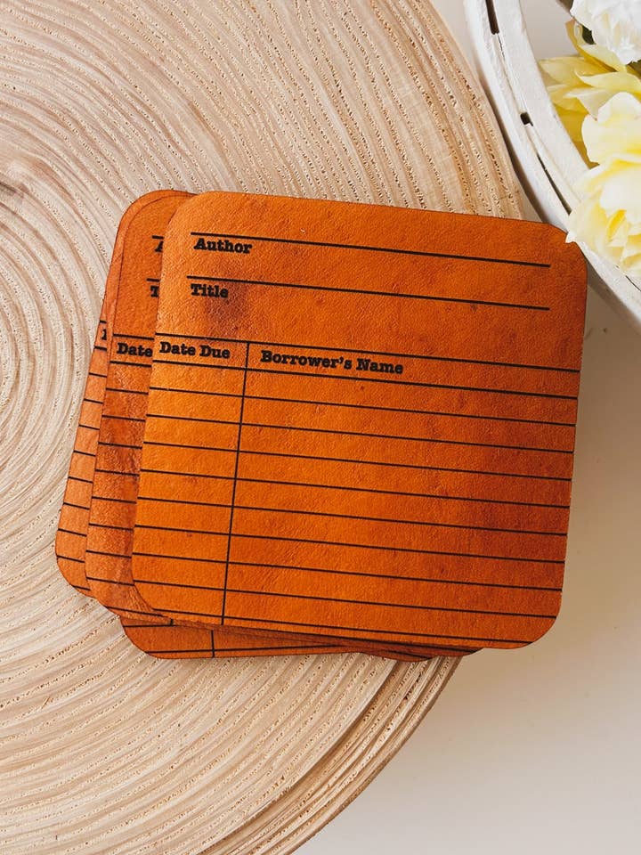 Vintage Library Card Coaster for wholesale by Left Grain