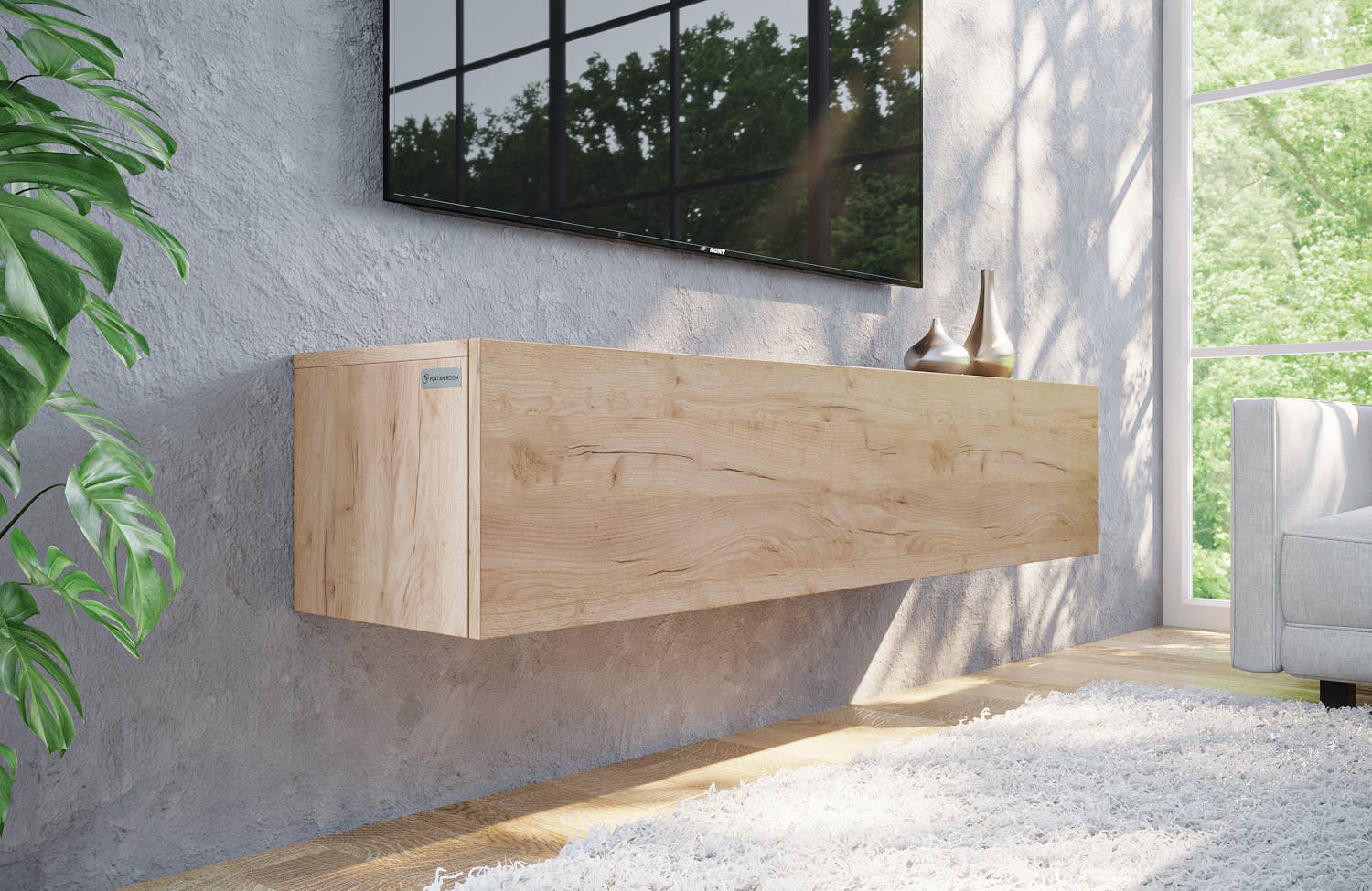 PLATAN ROOM - Wholesale Console Table - TV Cabinet TV Stand 140 cm Hanging or Standing4