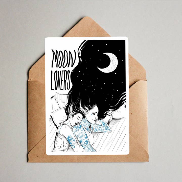 Postkarte - Mondliebhaber für den Großhandel von Cerise la Castagne