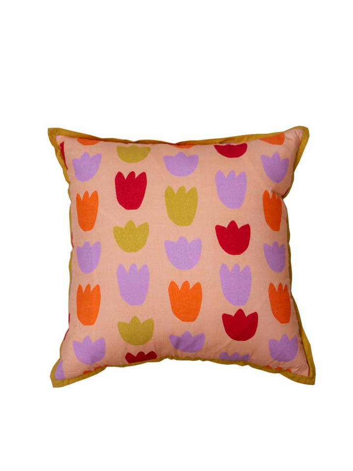 Tulip Fields Square Cushion for wholesale by Mosey Me