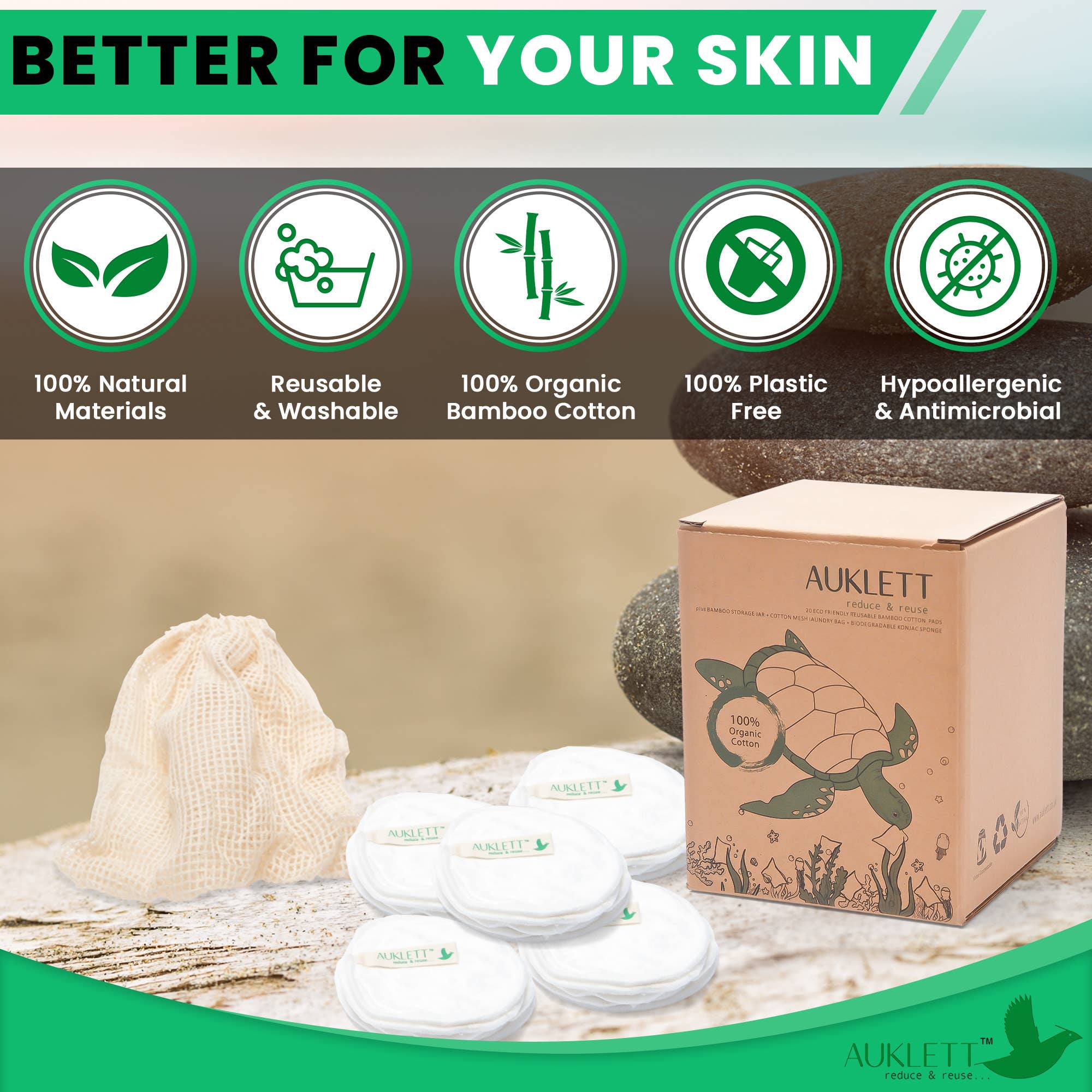 Auklett – Engroshandel Makeupfjerner – Bambus Makeup Remover Pads (hvid)11