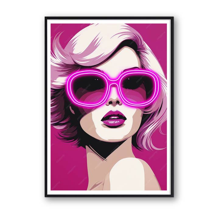 Popkonst neonbild med kvinna och batteridriven belysning för wholesale av Woooow Arte