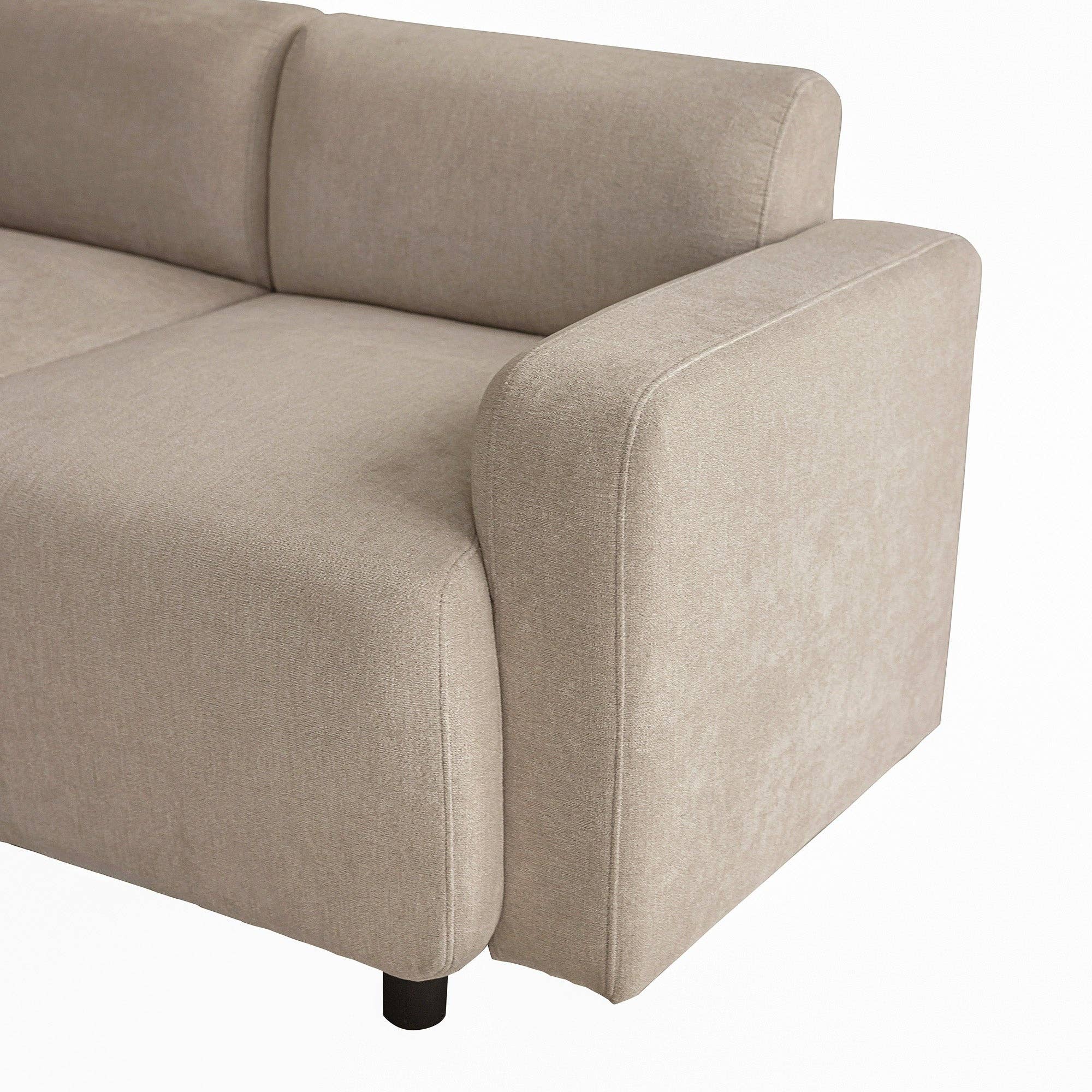 Urban Meuble - Wholesale Sofa - Modern sofa upholstered in beige chenille fabric 3-seater with cushions SHIDADS BEIGE 3 SEATS19