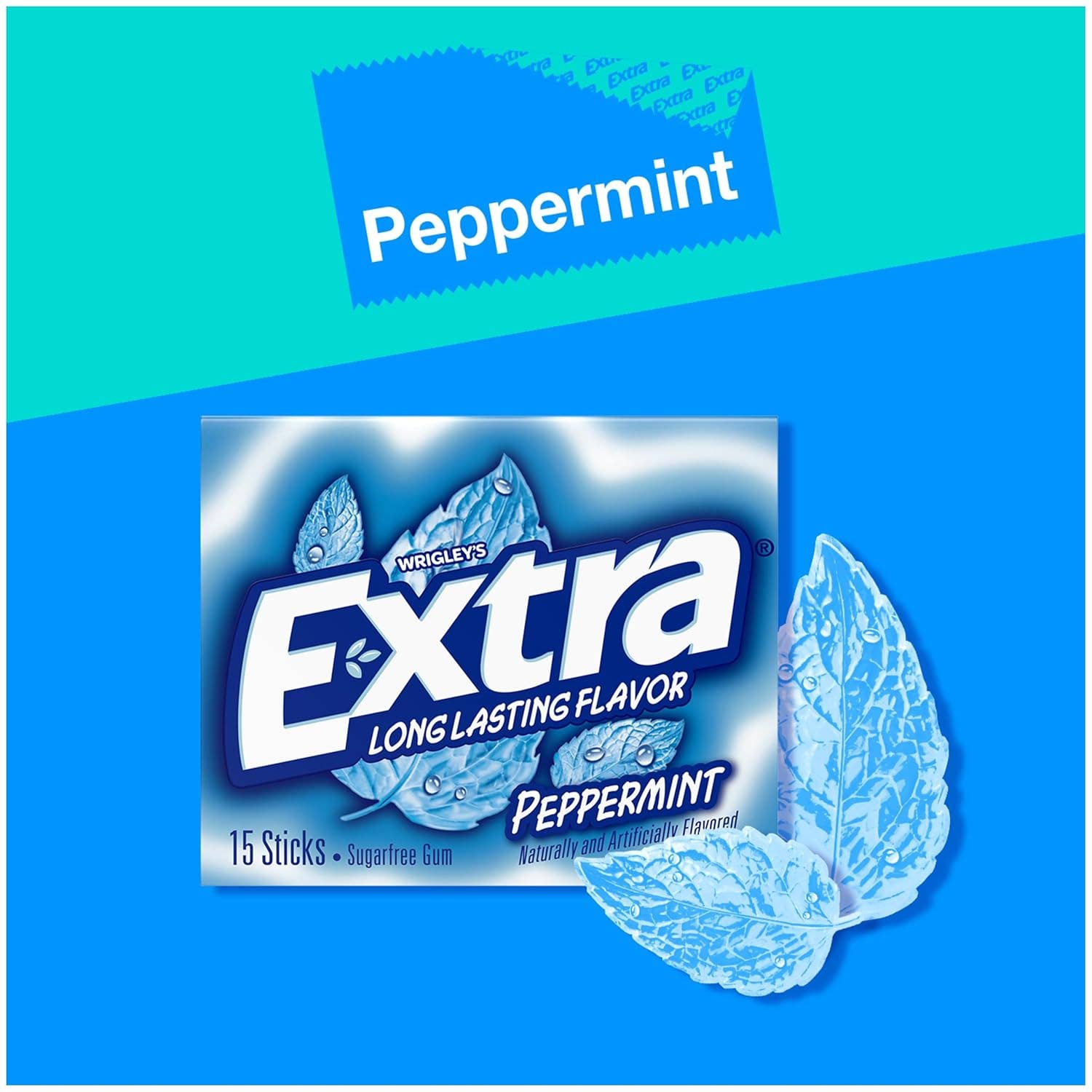 Snacky Candy – wholesale Chewing gum – Extra Gum Slim Pack Peppermint 15 stick 10 packs1