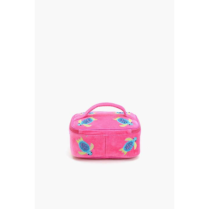 America & Beyond - Wholesale Jewelry Box/Organizer - Velvet Embroidered Jewelry Box-Pink Turtle2
