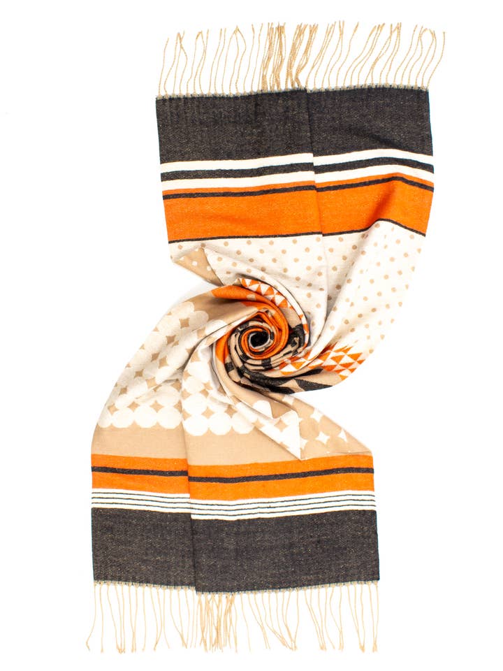 STOLA JACQUARD GEOMETRIC + LUREX100%VI LAVET I PRC for engroshandel hos Ayfee