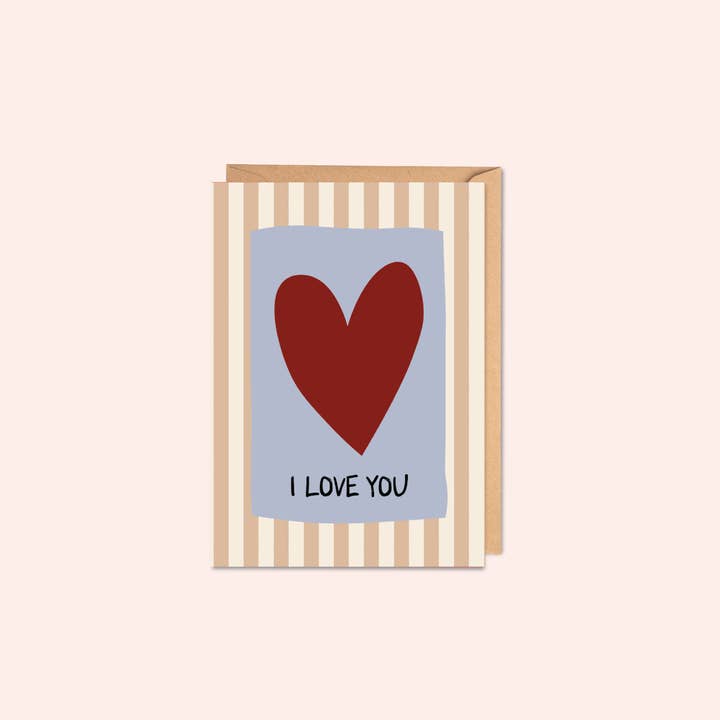 Mocha Striped | Greeting Card | A6 for wholesale by Good Tuesday (Once Upon a Tuesday)