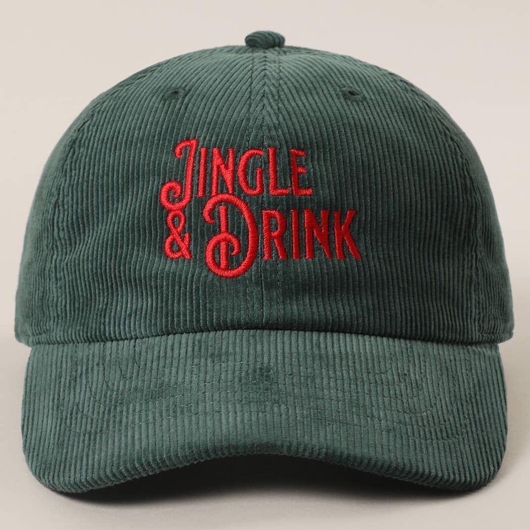 Fashion City – Engroshandel Baseballkasket - Unisex – JINGLE & DRINK Broderet Fløjl Baseball Cap4