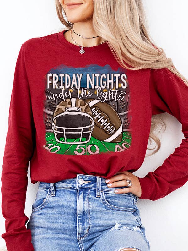 Game Day Leopard Helmet Friday Nights Long Sleeve Top 429224 for wholesale by Cali Boutique Wholesale