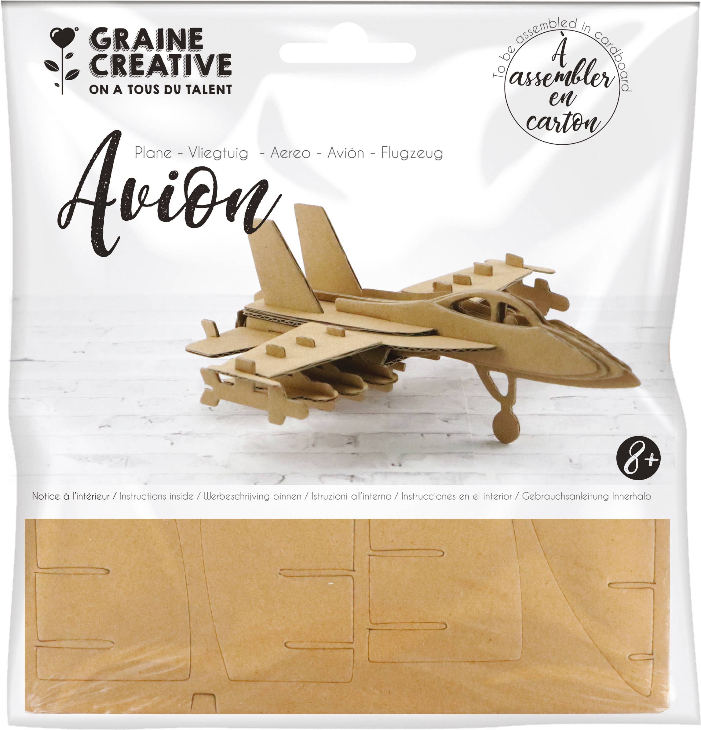 Graine Créative - Vente Matériels de bricolage - MAQUETTE AVION CARTON 150x150mm0