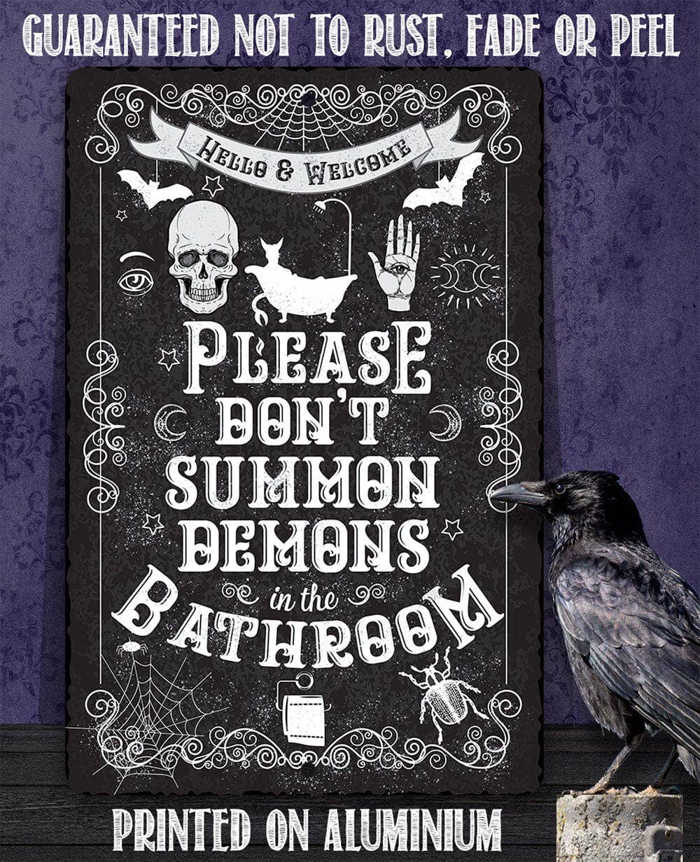 Lone Star Art Metal Signs - Wholesale Bathroom Sign - Please Don't Summon Demons - Metal Sign7