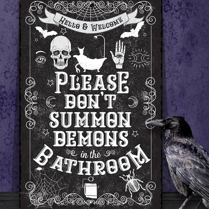 Lone Star Art Metal Signs - Wholesale Bathroom Sign - Please Don't Summon Demons - Metal Sign7